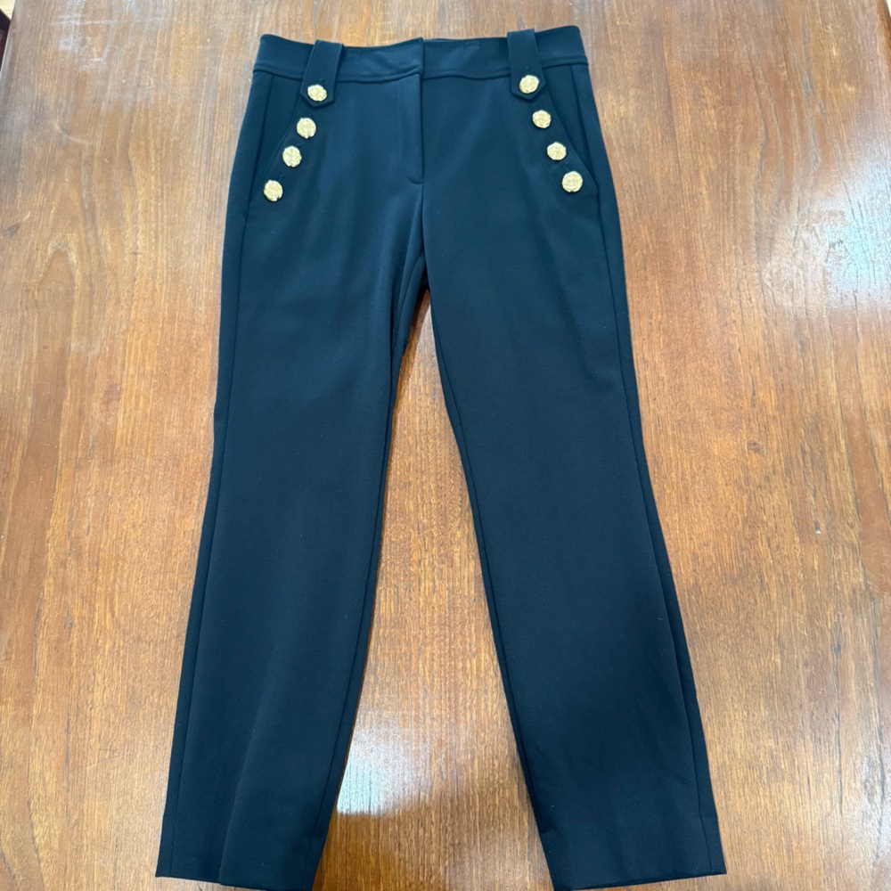 White House Black Market Black Pants with Gold Buttons